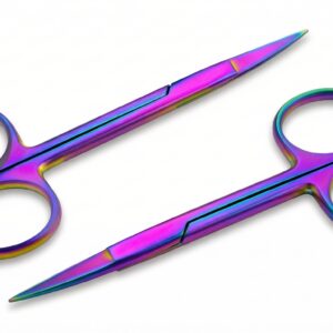 2 Rainbow Iris Scissors 4.5″ Straight& Curved | SM5124